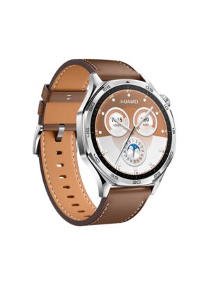 Celebrate with us Anniversary offer 99AED:HUWAWEI Watch GT 5 46mm Smartwatch, up to 14 Days Battery Life, All-new Running and Cycling Experience, Sharp-Edged Design Watch, Health Tracking, Compatible with iOS and Android - Composite Leather Strap Brown